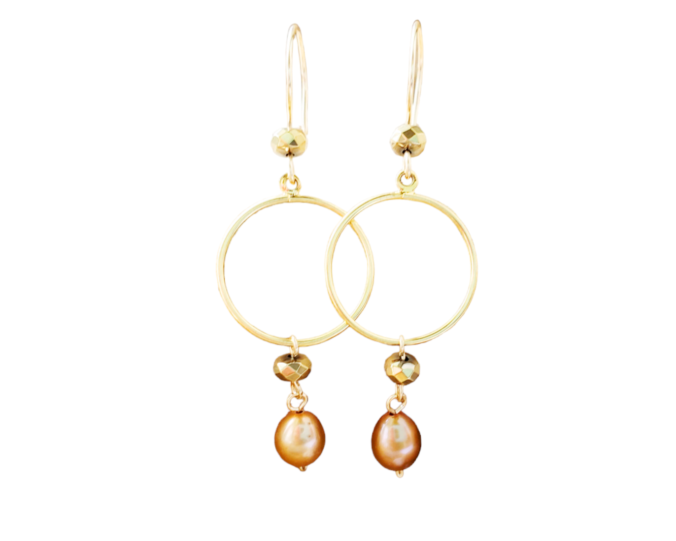 Long Gold Pearl Hoop Dangle Earrings – Anything's Possible Jewellery