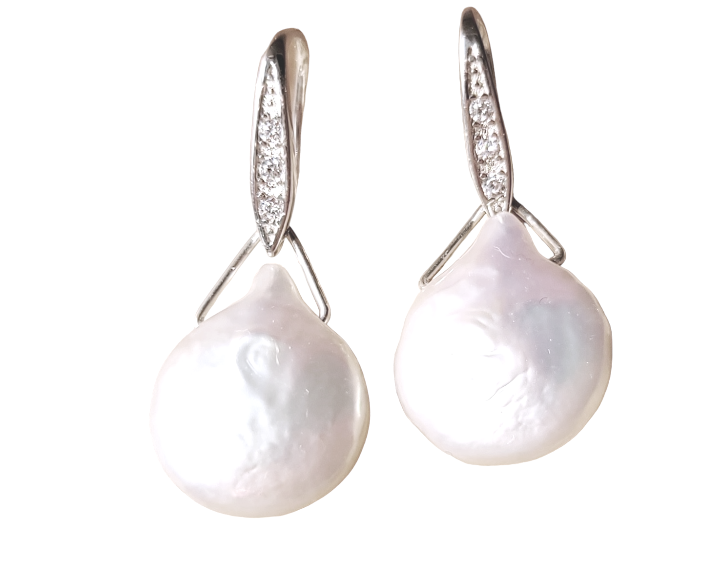Pearl cubic 2025 zirconia earrings