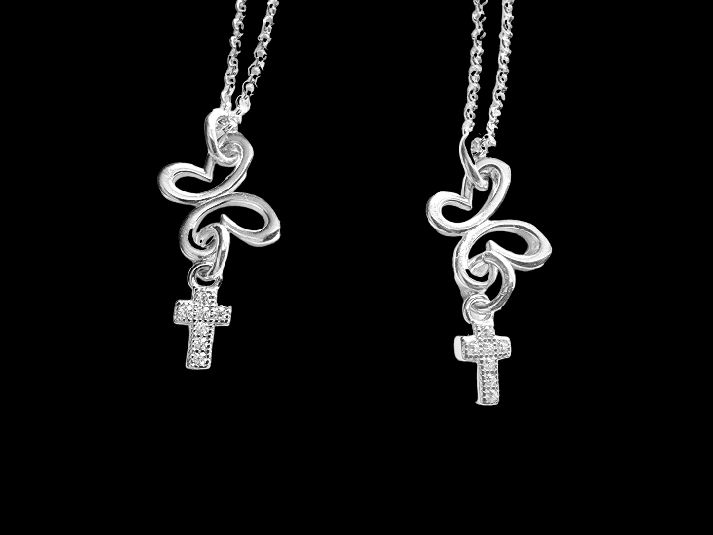 Butterfly Brilliant Cross Cubic Zirconia Necklace