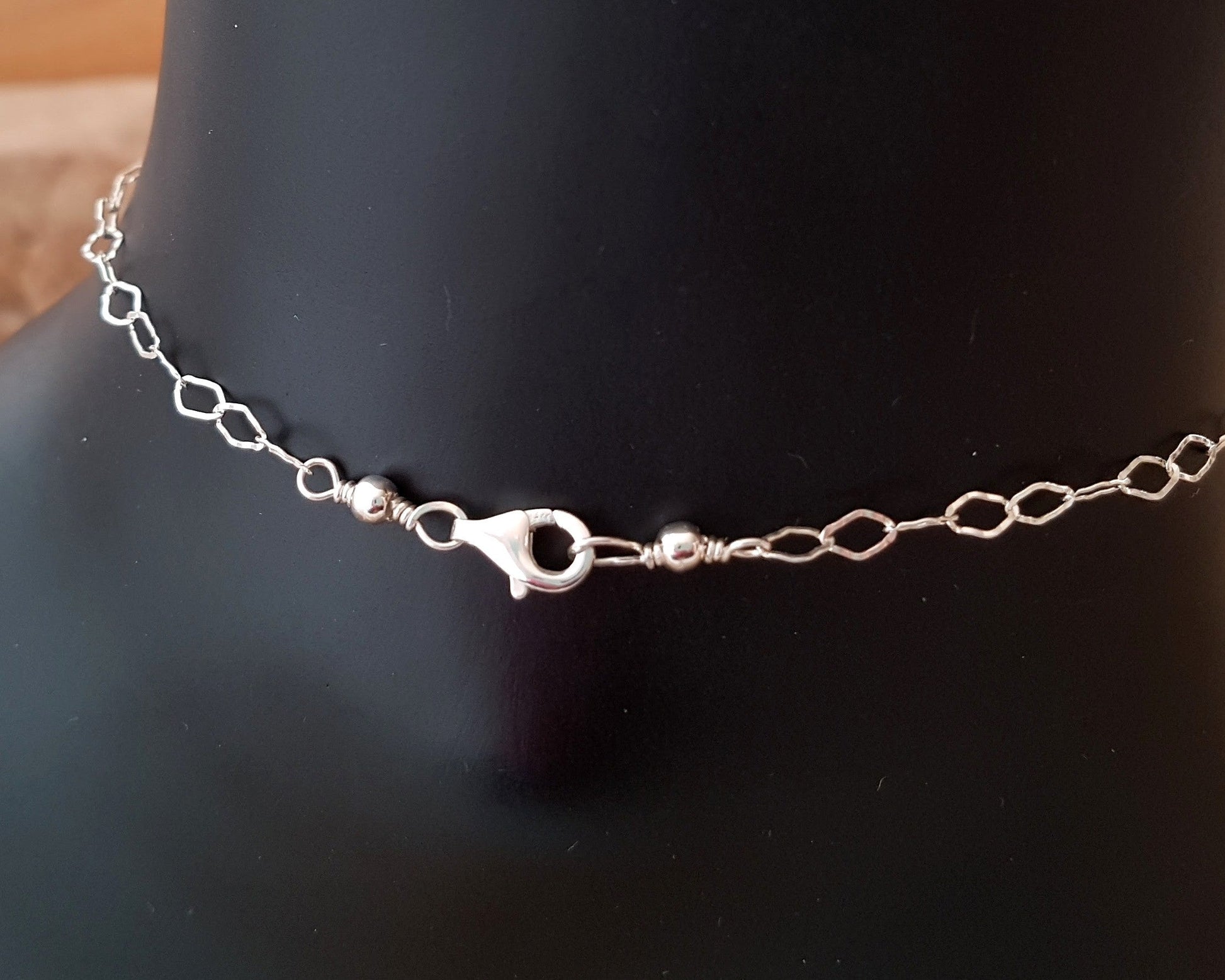 Anchor Birthstone Eternity Anklet-Ankle Bracelet-Sterling Silver-Gemstone-Charm-Chain Anklet