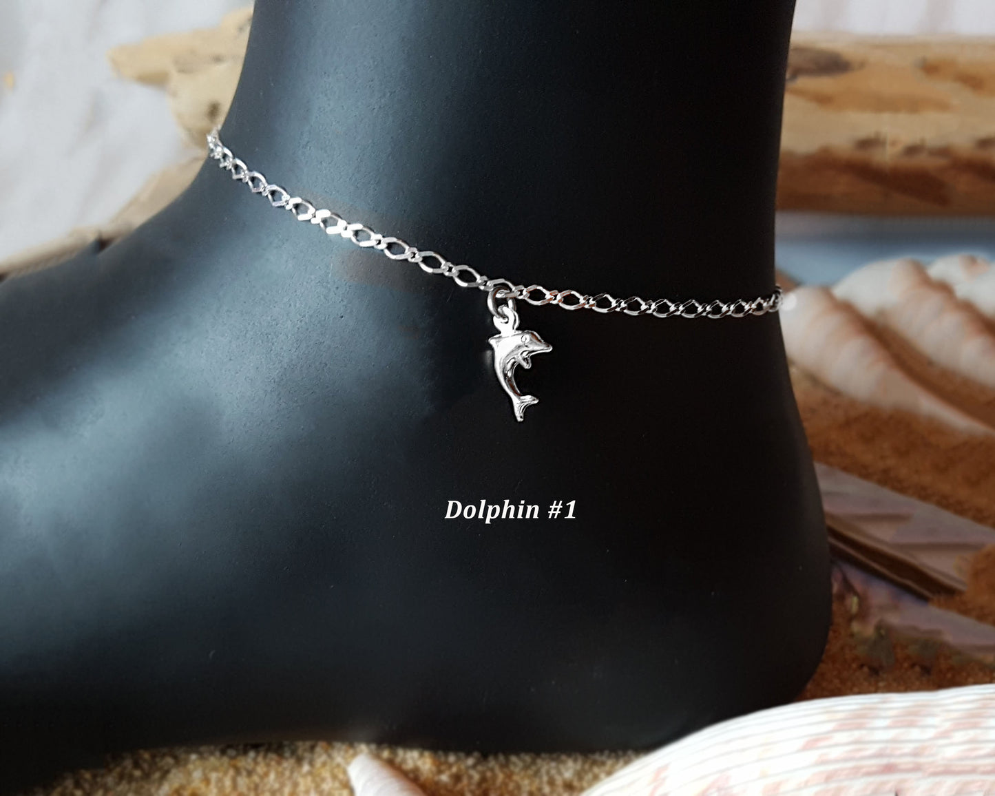 Deluxe Silver Dolphin Eternity Ankle Bracelet-Anklet
