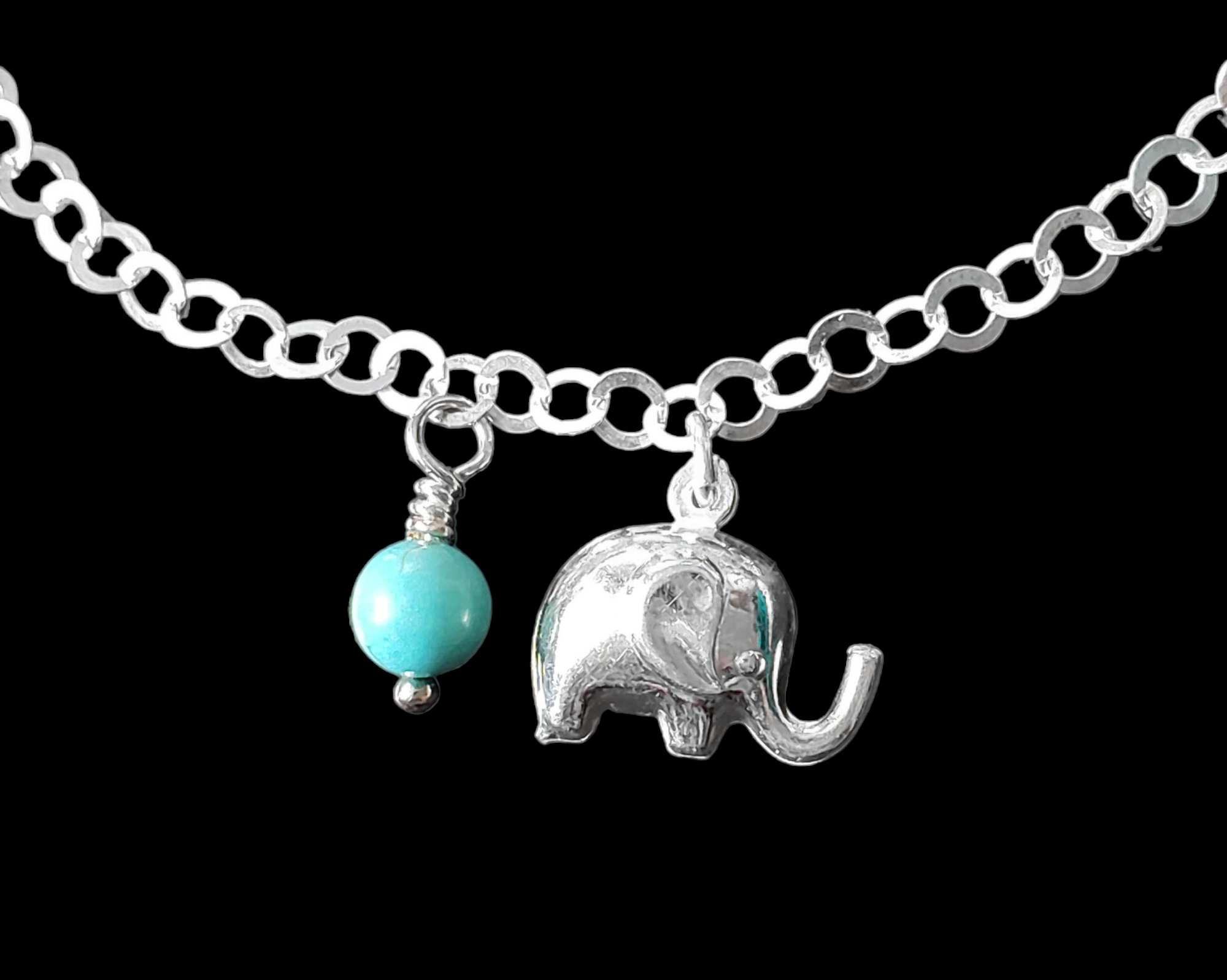 Buy Sterling Silver Elephant Charm Necklace With Mini Hand Stamped Initial  and Birthstone Online in India - Etsy