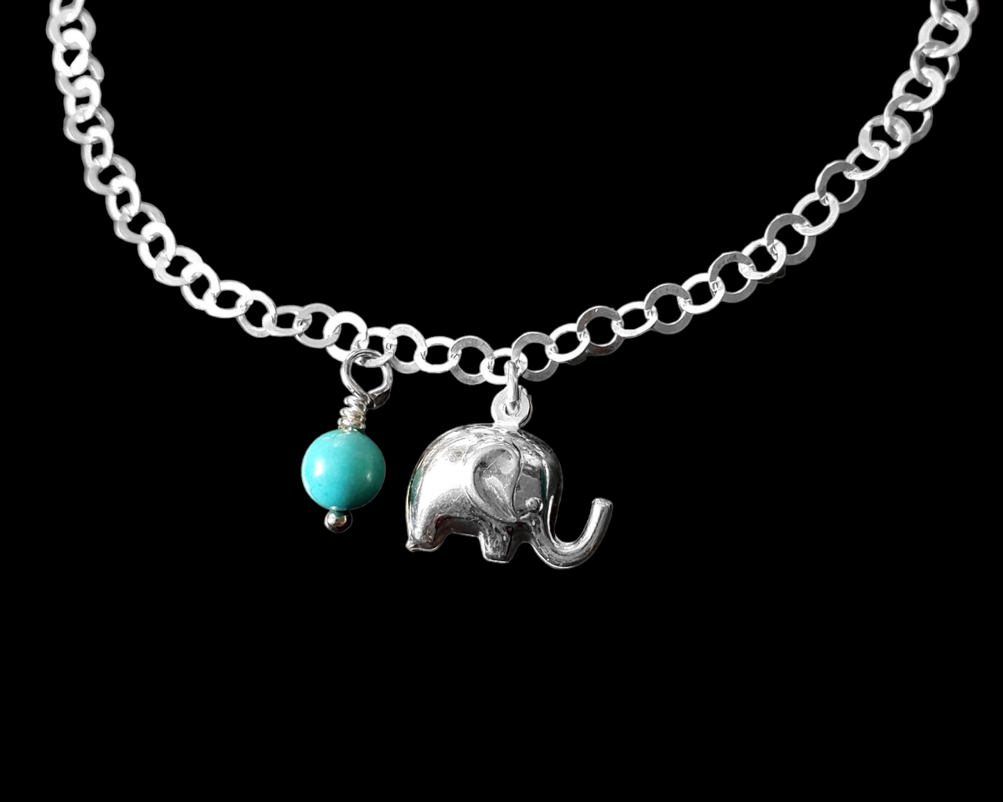 Personalized Elephant Birthstone Eternity Anklet-Ankle Bracelet