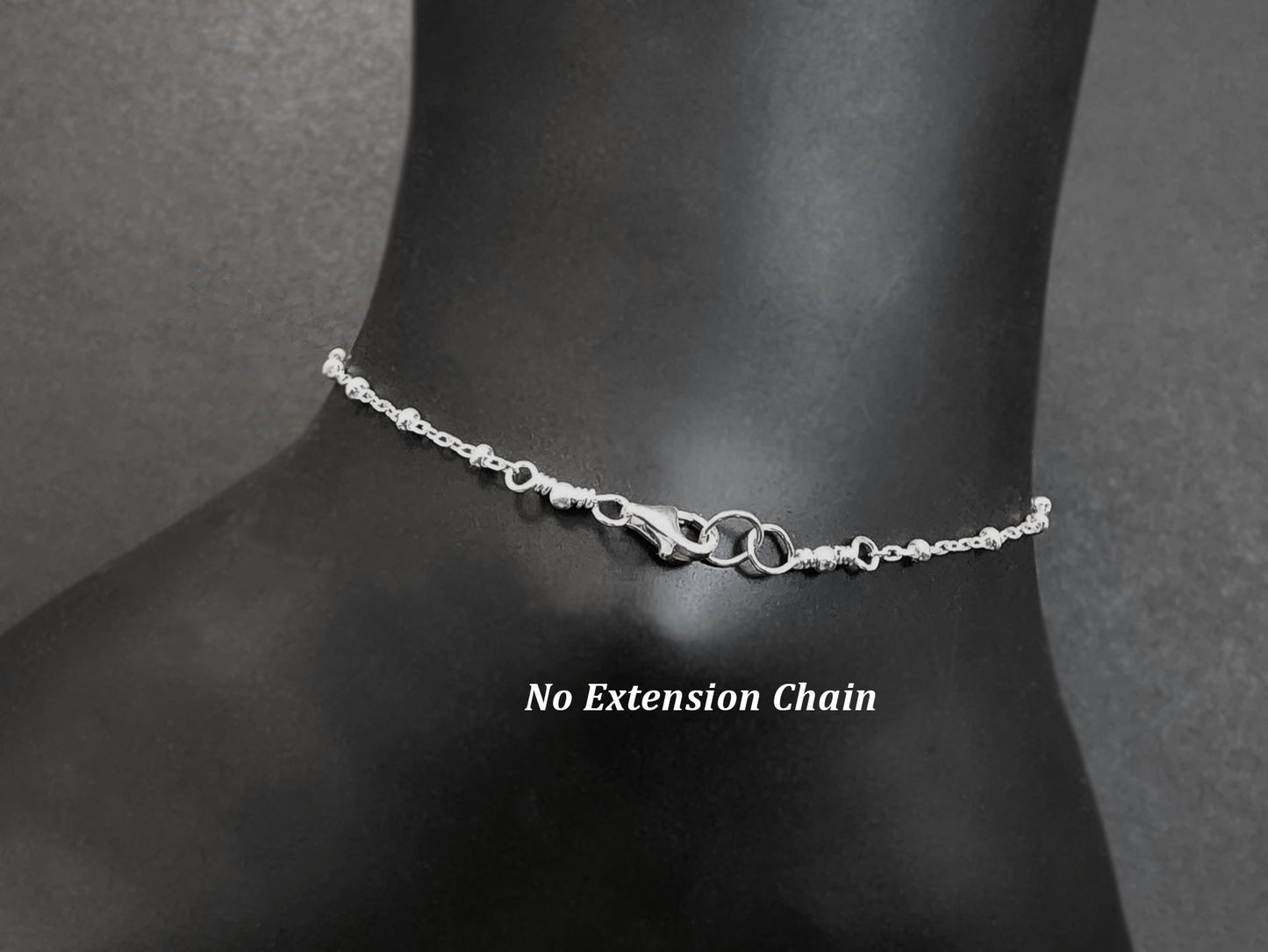 Satellite Chain, Lobster Claw Clasp on black background