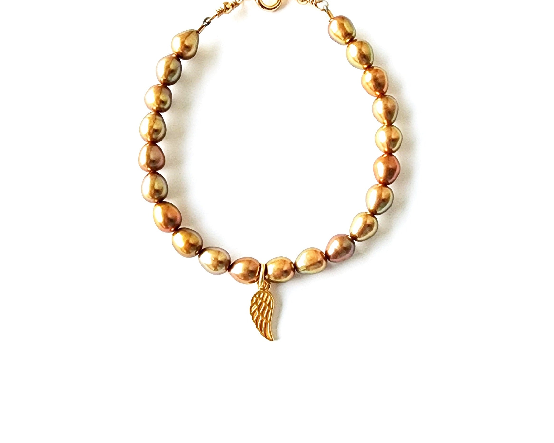 Pearl hot sale bracelet gold