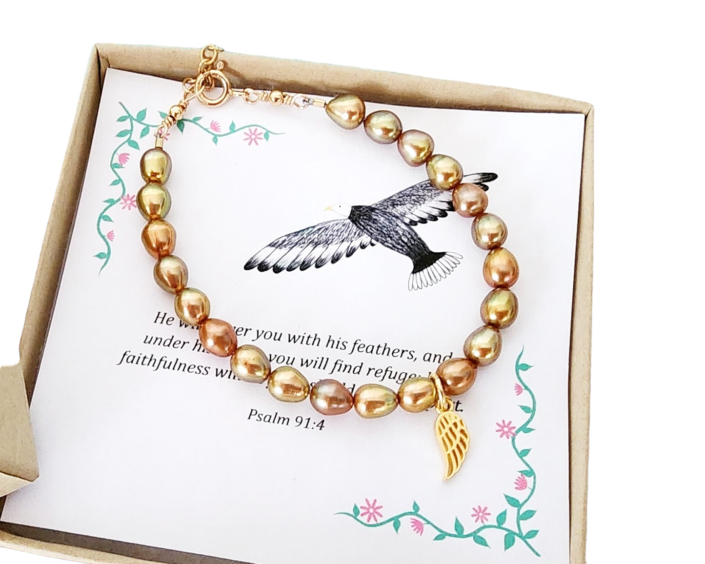 Gold Wing Freshwater Cultured Pearl Bracelet