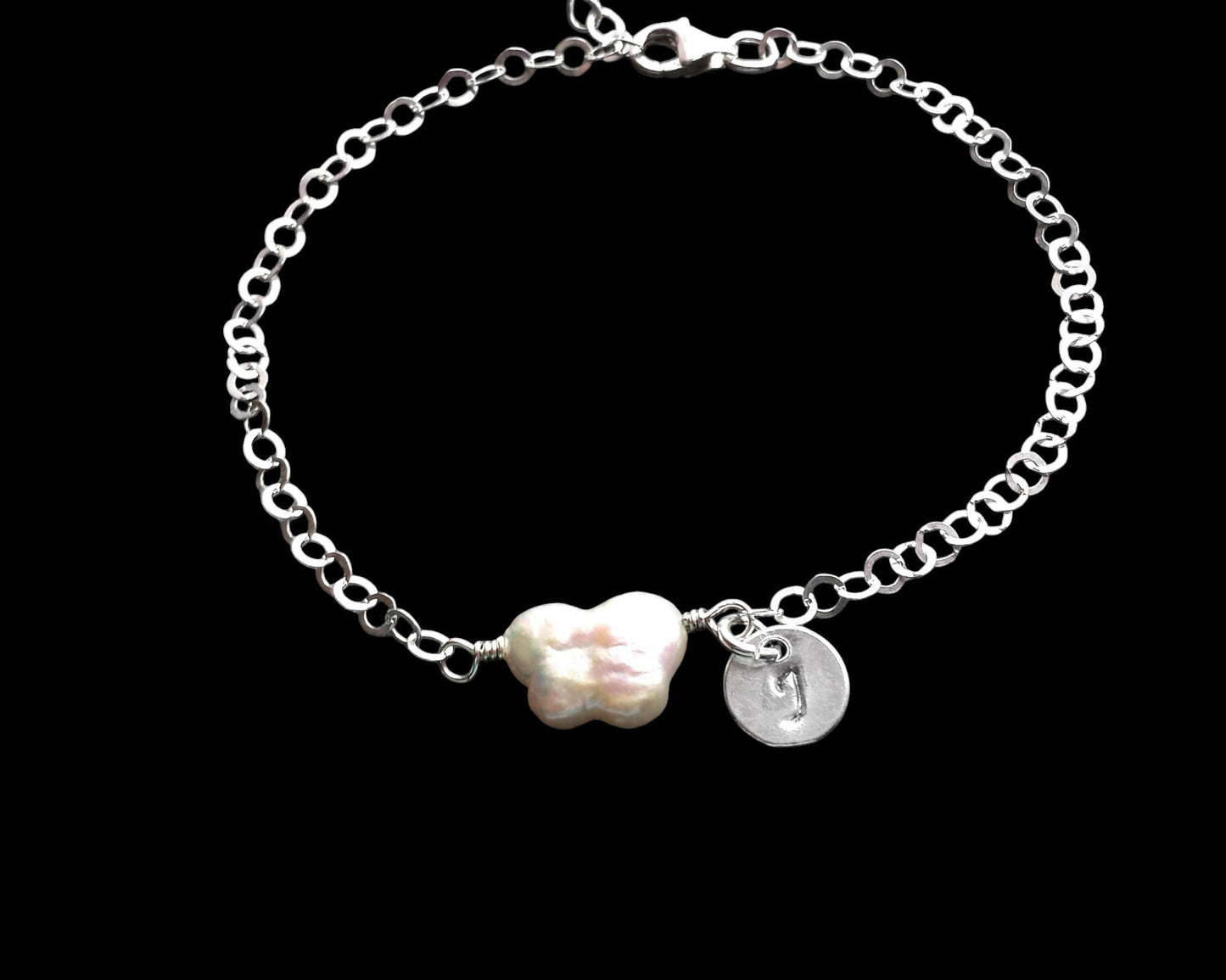 Personalized Butterfly Pearl Initial  Ankle Bracelet, Anklet, Bracelet