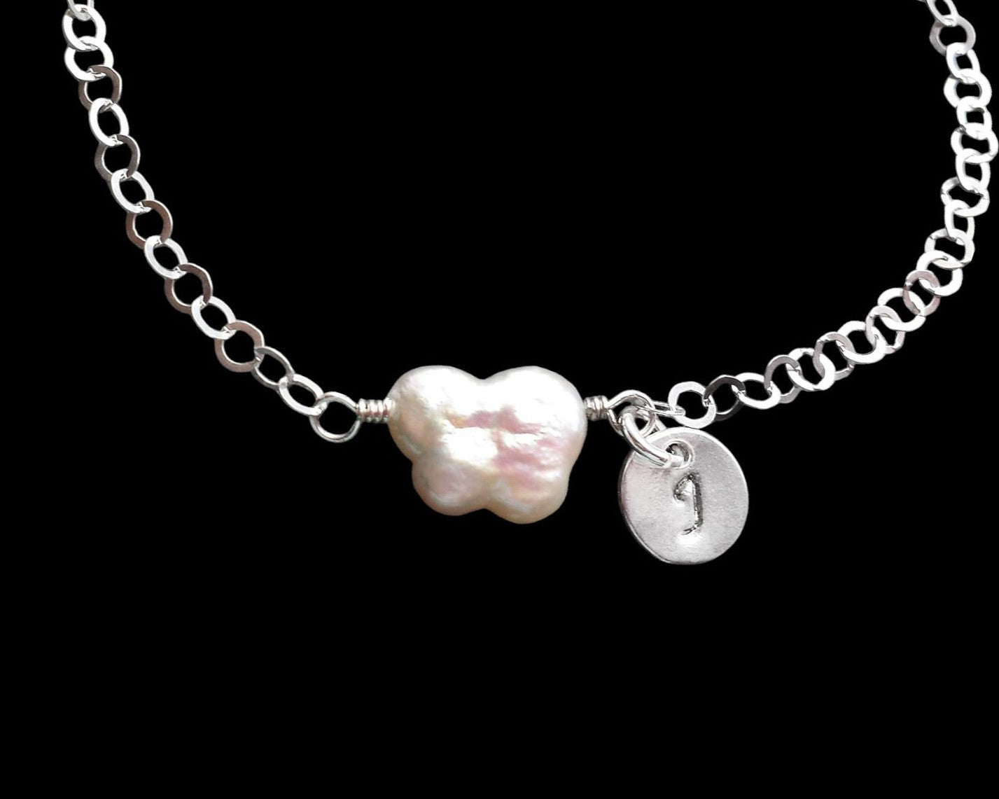 Personalized Butterfly Pearl Initial  Ankle Bracelet, Anklet, Bracelet