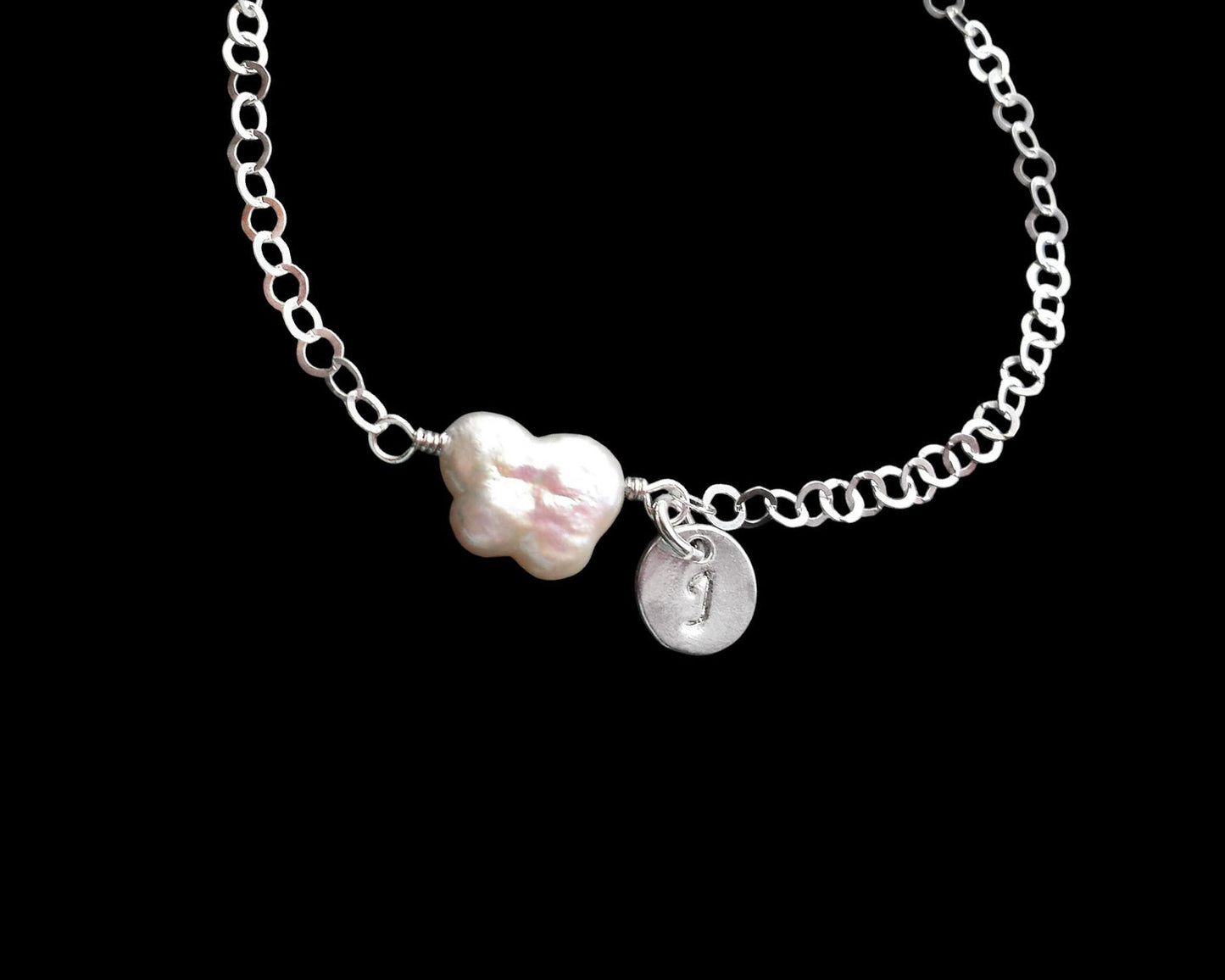 Personalized Butterfly Pearl Initial  Ankle Bracelet, Anklet, Bracelet