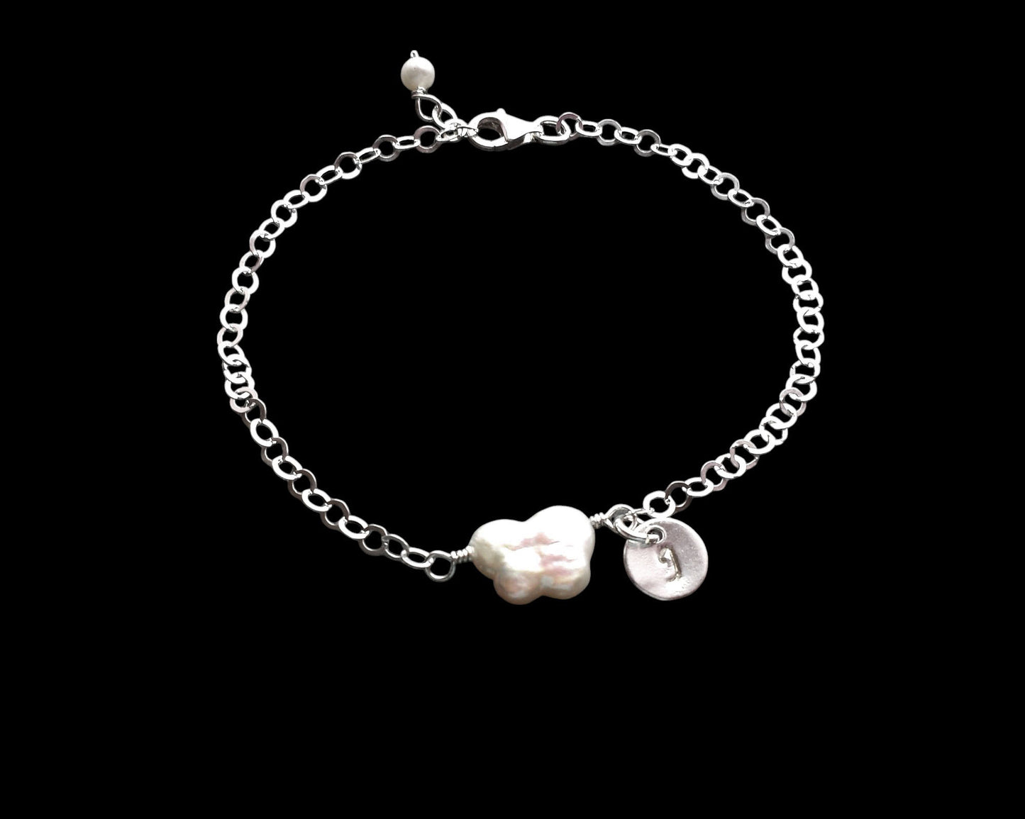 Personalized Butterfly Pearl Initial  Ankle Bracelet, Anklet, Bracelet