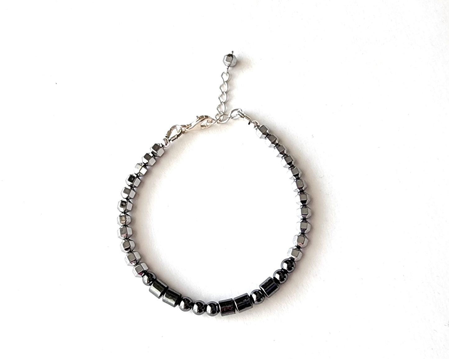 Morse Code Peace Bracelet-Sterling Silver & Hemalike beads and sterling silver.