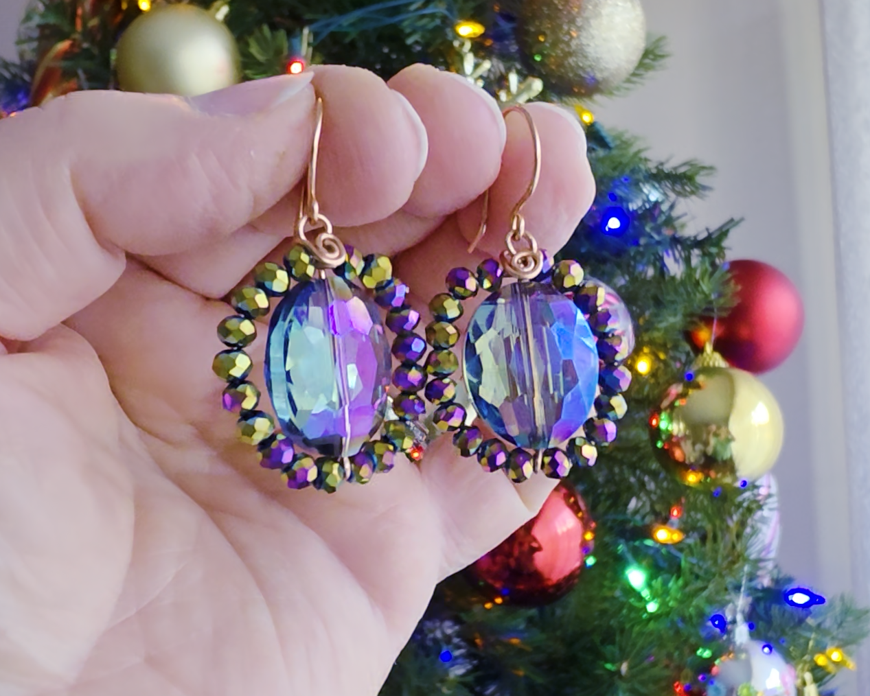 Copper Crystal Fantasy Earrings