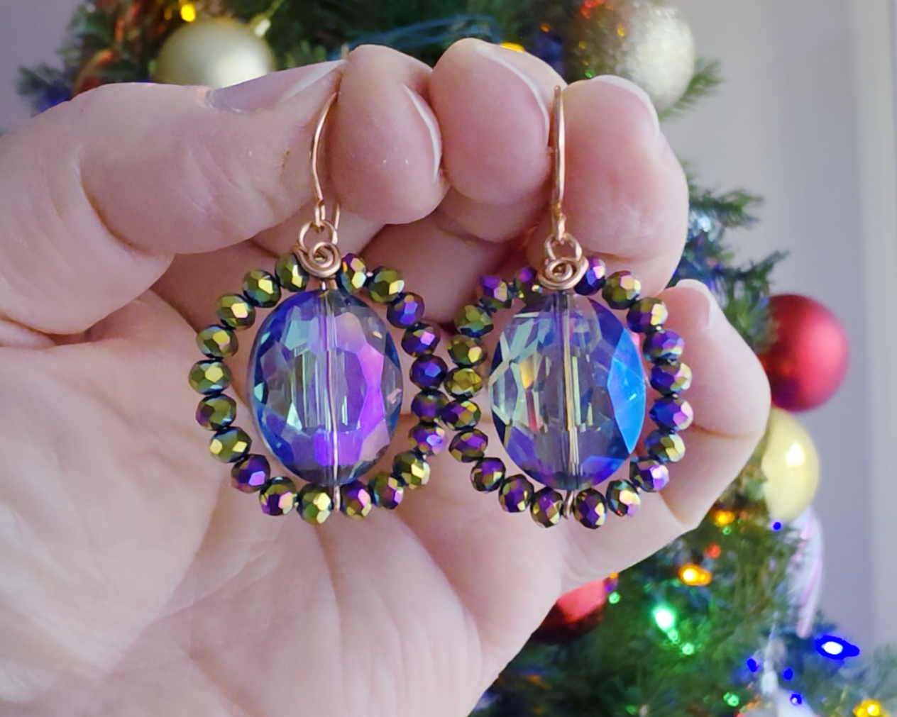 Copper Crystal Fantasy Earrings