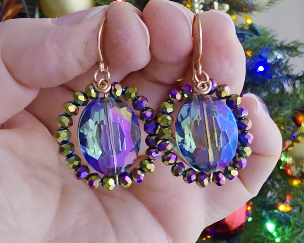 Copper Crystal Fantasy Earrings