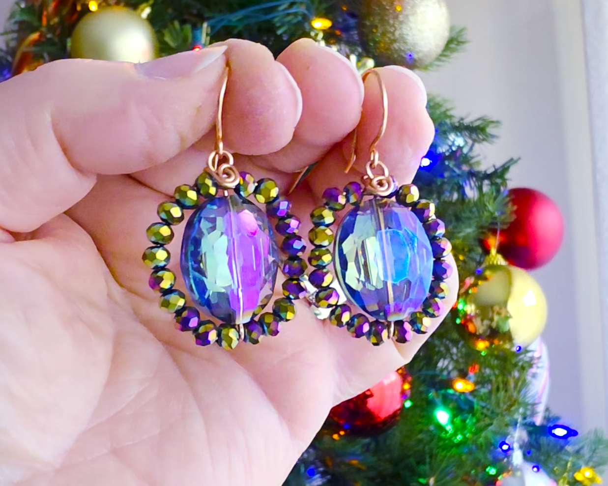 Copper Crystal Fantasy Earrings