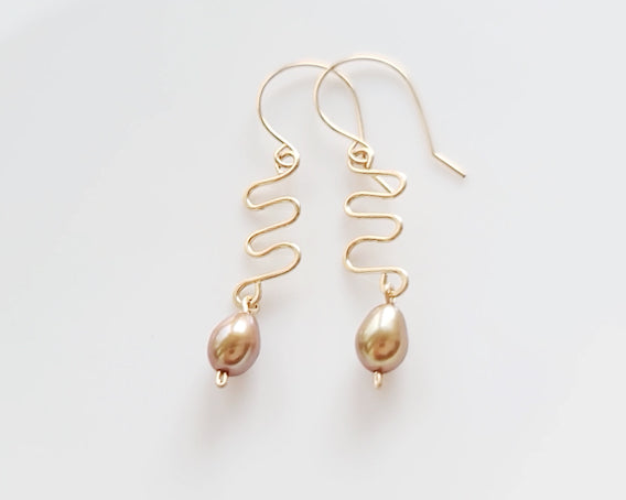 Golden River Freshwater Cultured Pearls Gold Filled Earrings