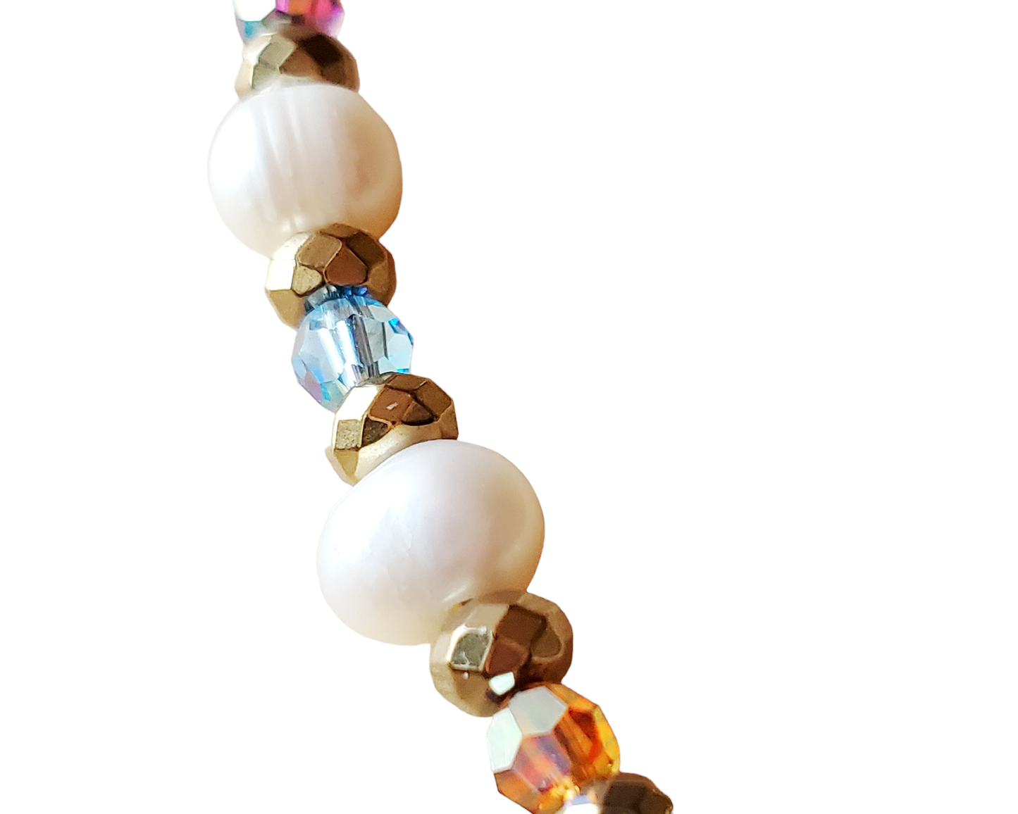 Revelations Holy City Gems Gold Pearl Crystal Necklace