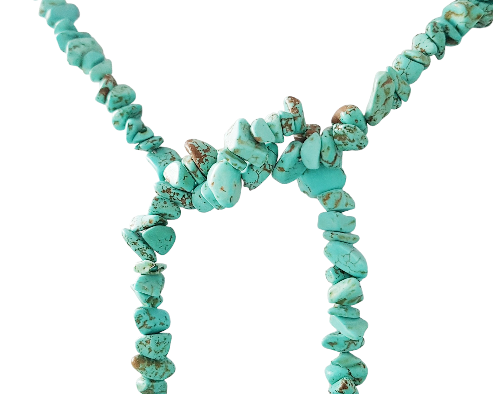 Bohemian Turquoise Lariat Necklace-Handcrafted-One of a Kind-Long Beaded Wrap Necklace