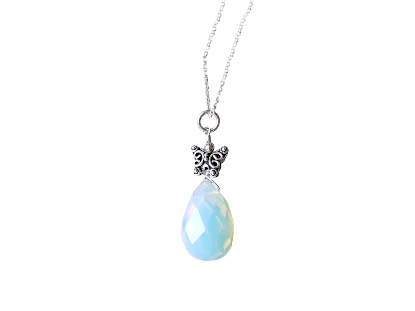 Butterfly Opal Dreams Pendant, Sterling Silver, Synthetic Opal