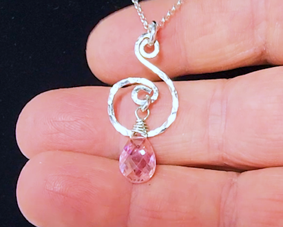 Pink Cubic Zirconia Healing Joy Pendant