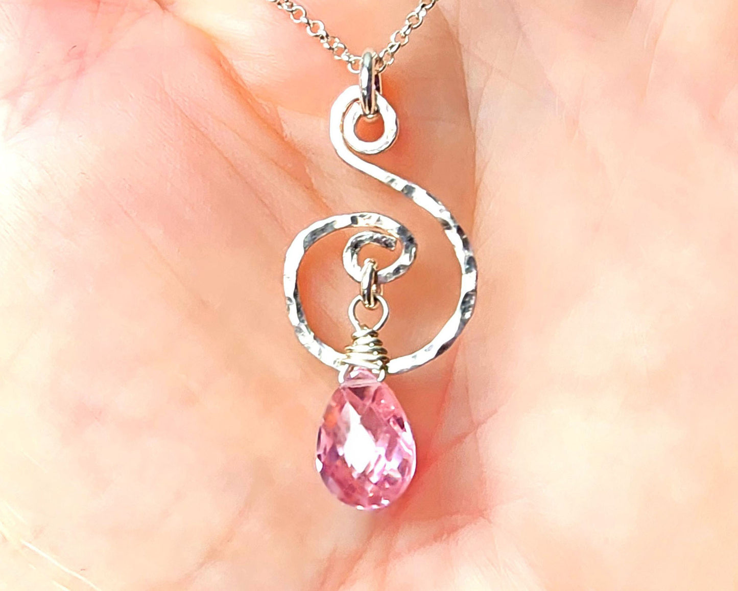 Pink Cubic Zirconia Healing Joy Pendant