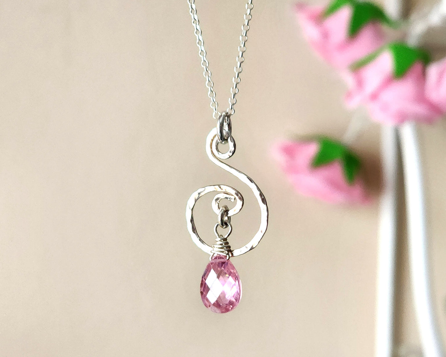 Pink Cubic Zirconia Healing Joy Pendant