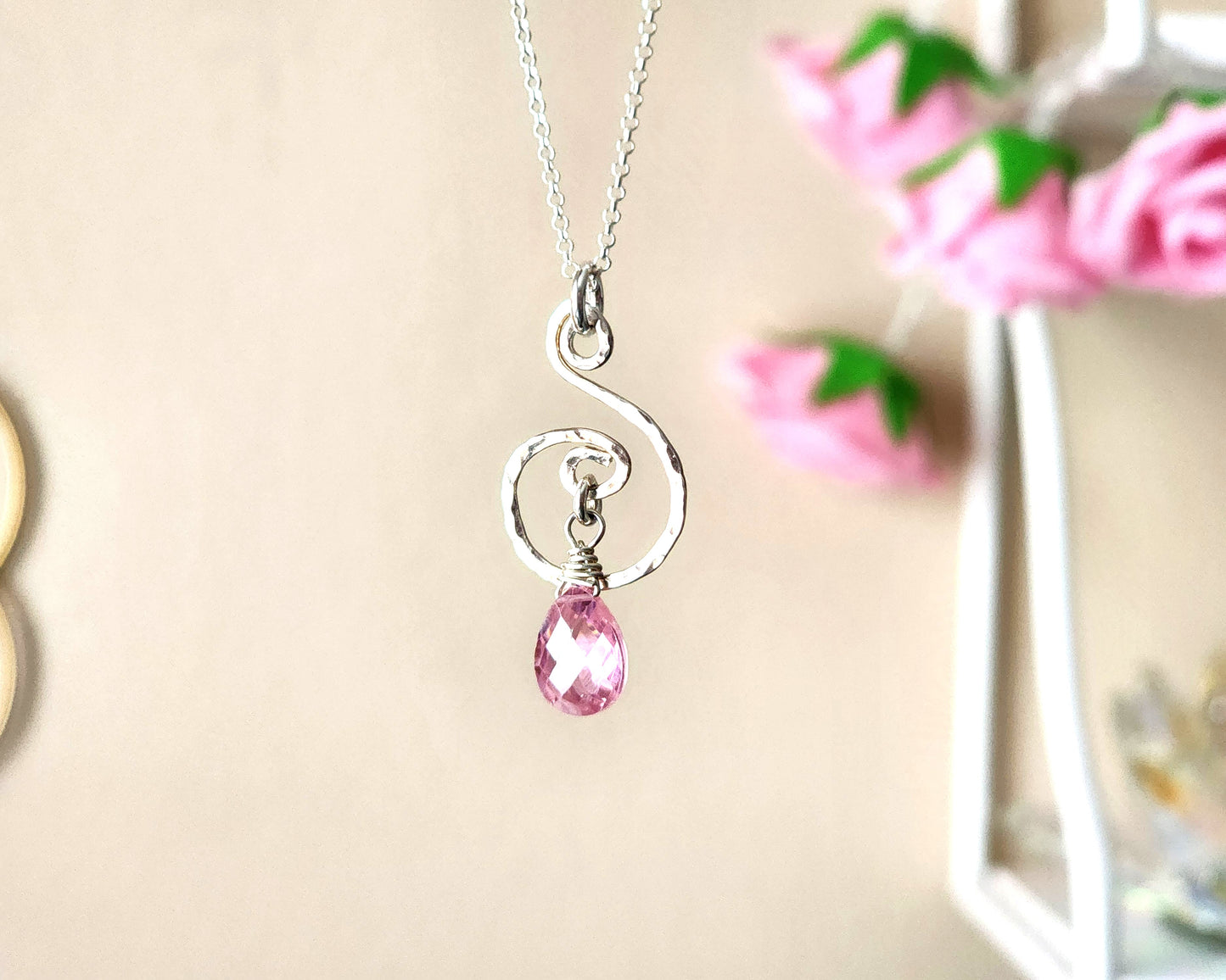 Pink Cubic Zirconia Healing Joy Pendant