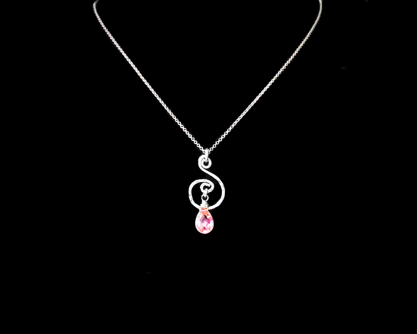 Pink Cubic Zirconia Healing Joy Pendant