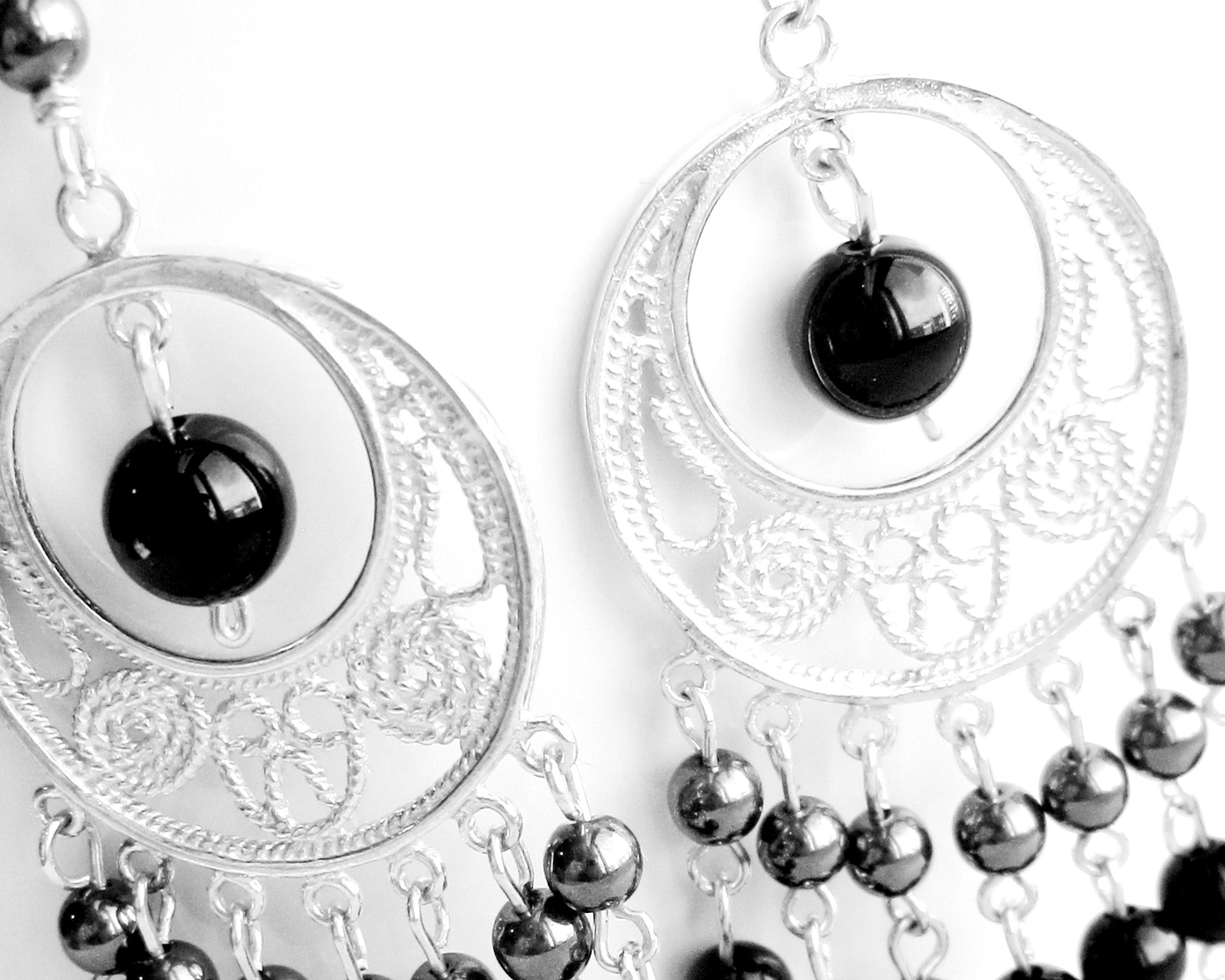 Hematite deals chandelier earrings