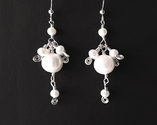 Eternal Celtic Jig Pearl Dangle Earrings