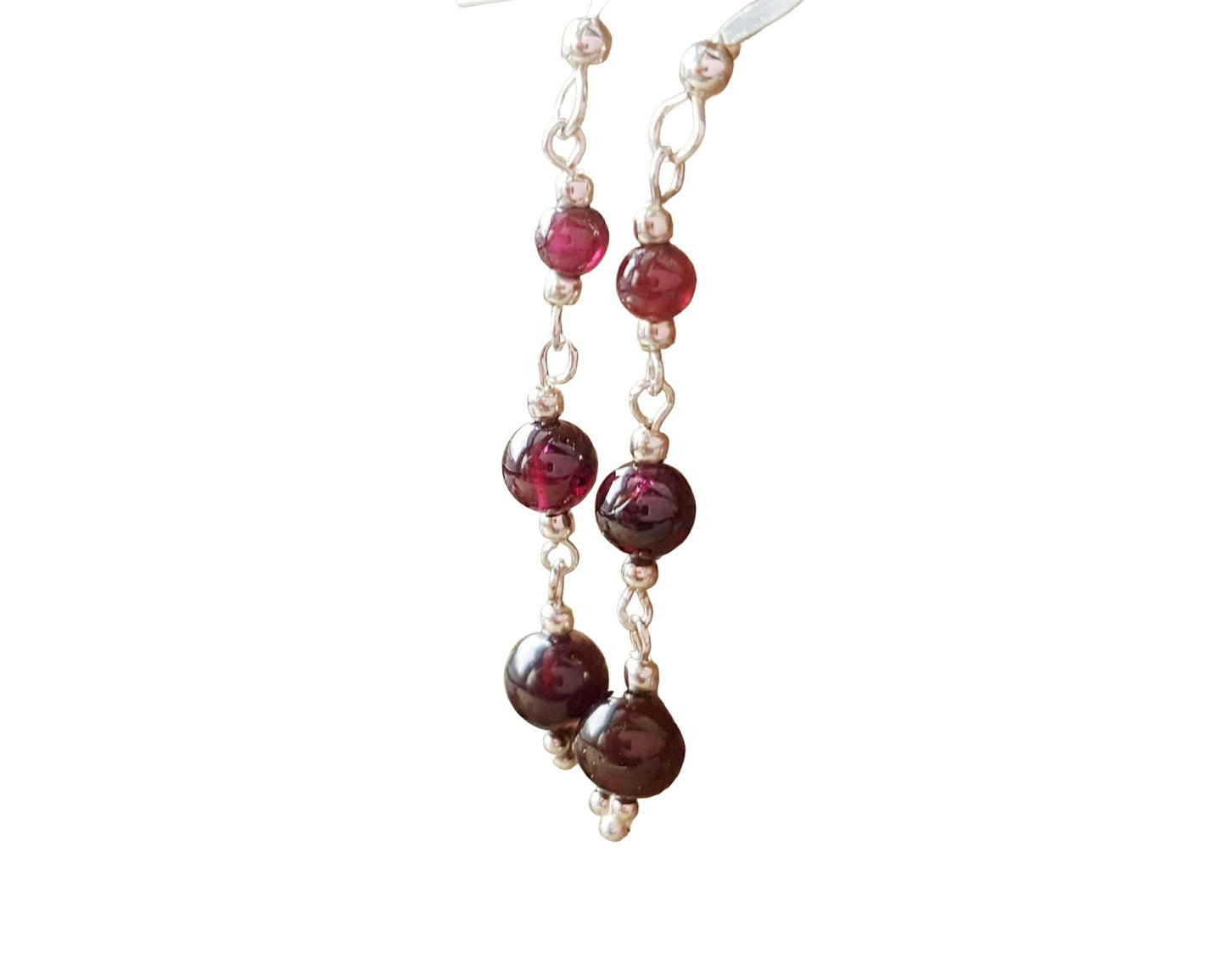 Long Art Deco Style Garnet Earrings