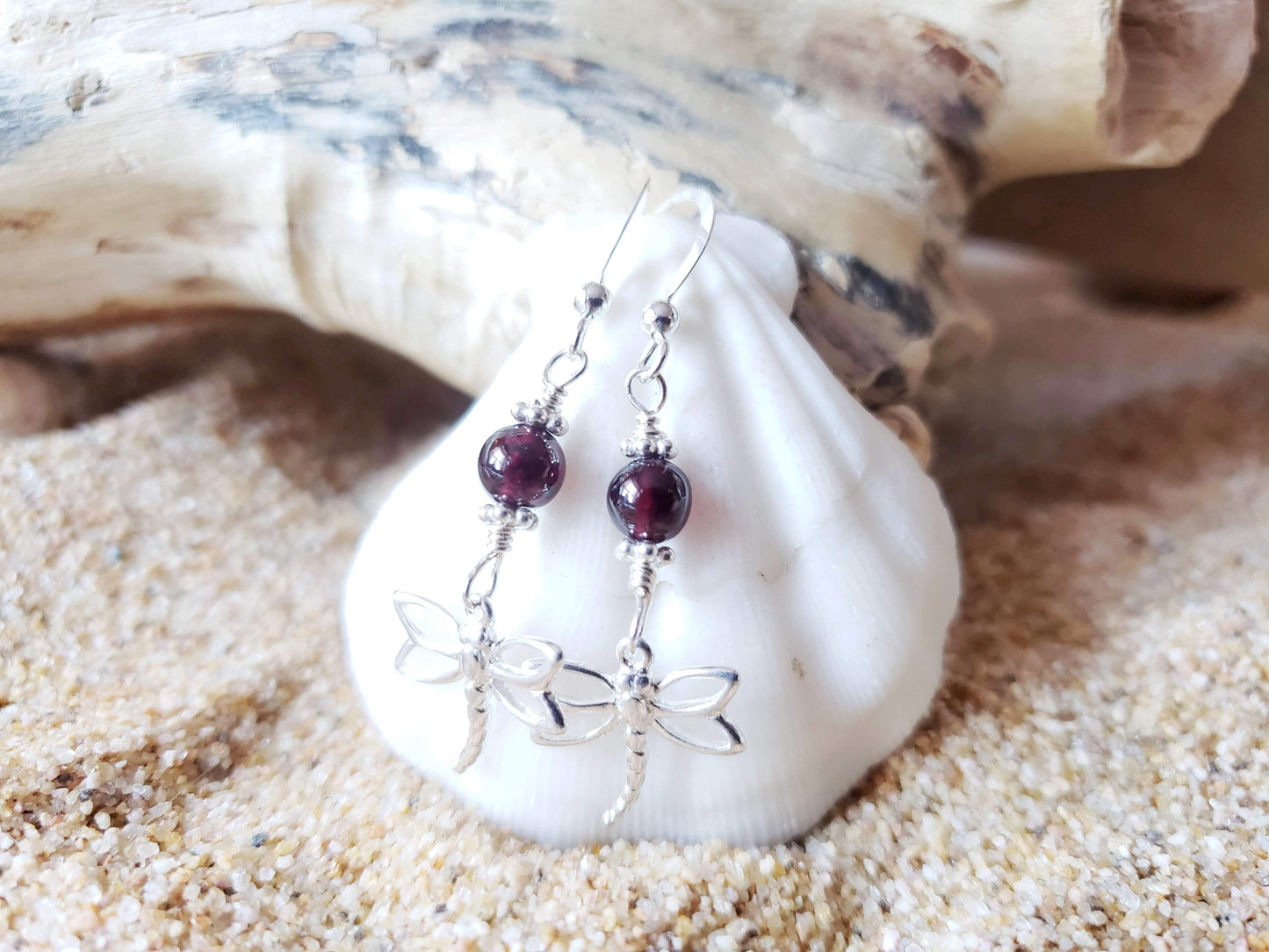 Dragonfly Garnet Delight Earrings