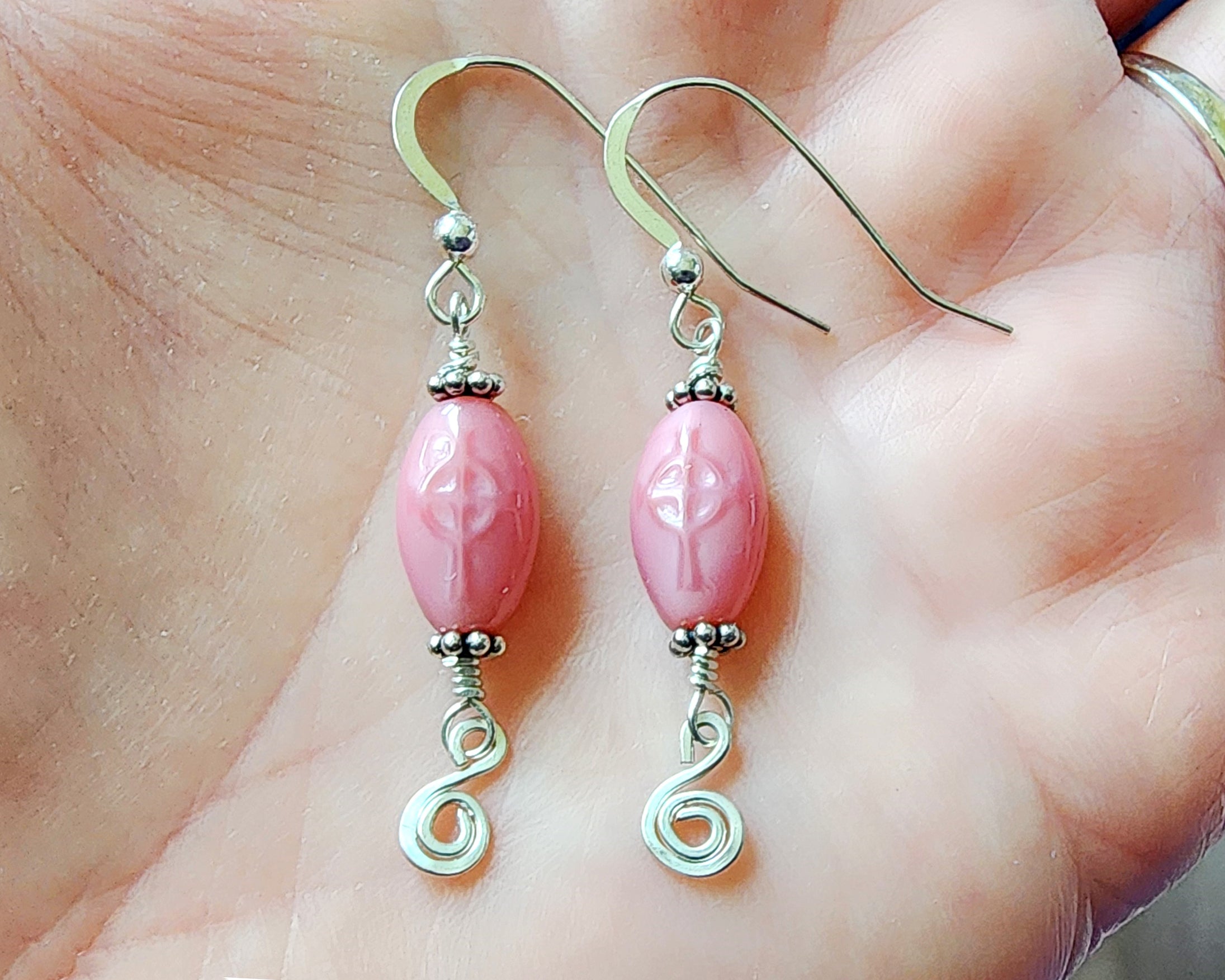 Celtic Eternity Blue Cross Earrings Pink Blue Anything s Possible Jewellery