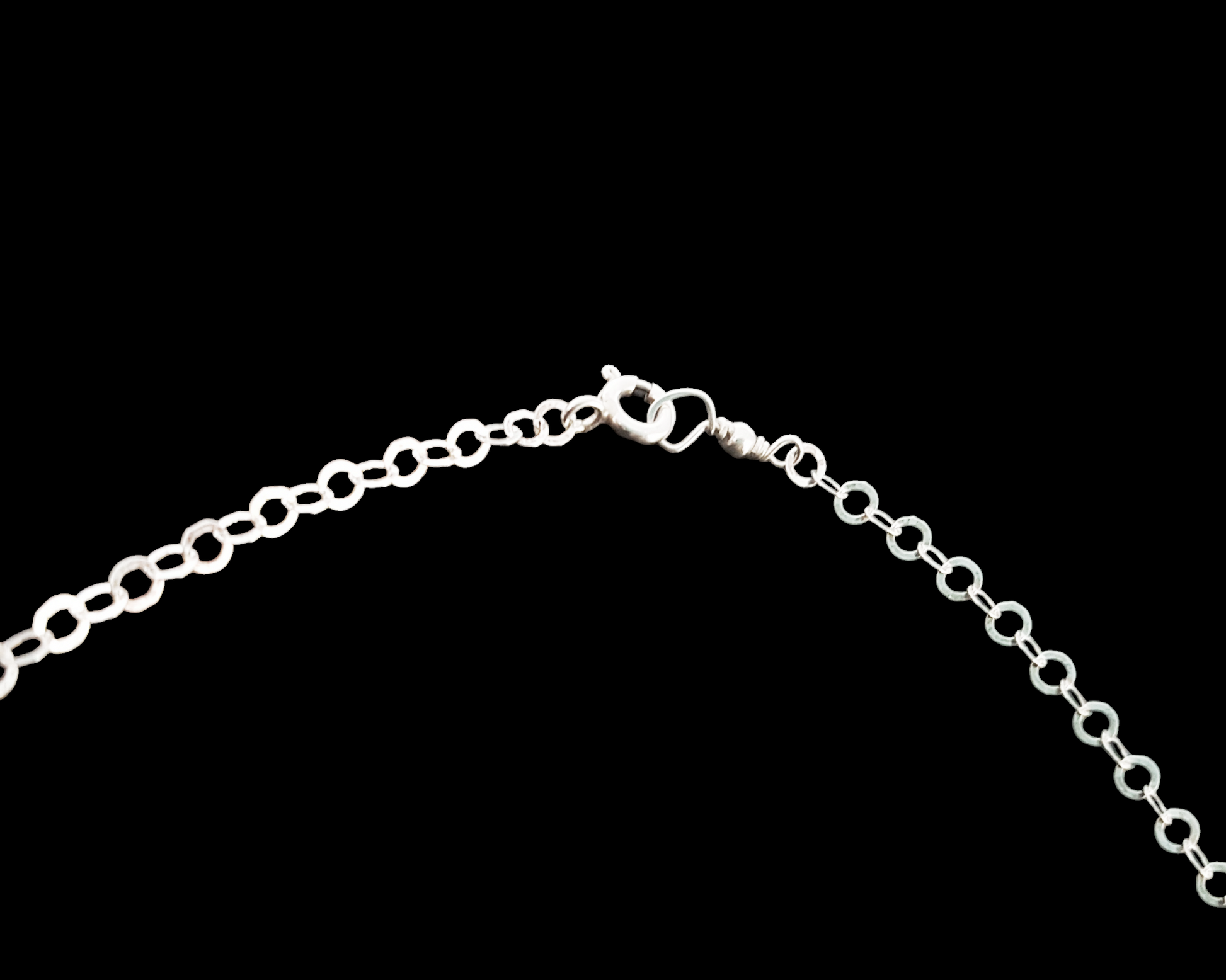 Sterling Silver Spring Ring Clasp on Sparkly chain.