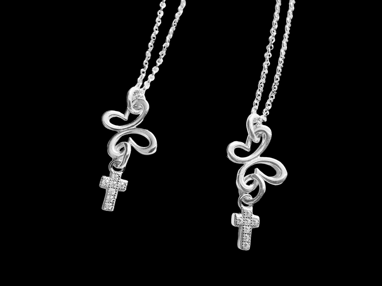 Butterfly Brilliant Cross Cubic Zirconia Necklace