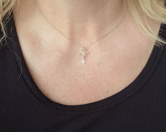 Transformation Butterfly Cross Pendant Necklace
