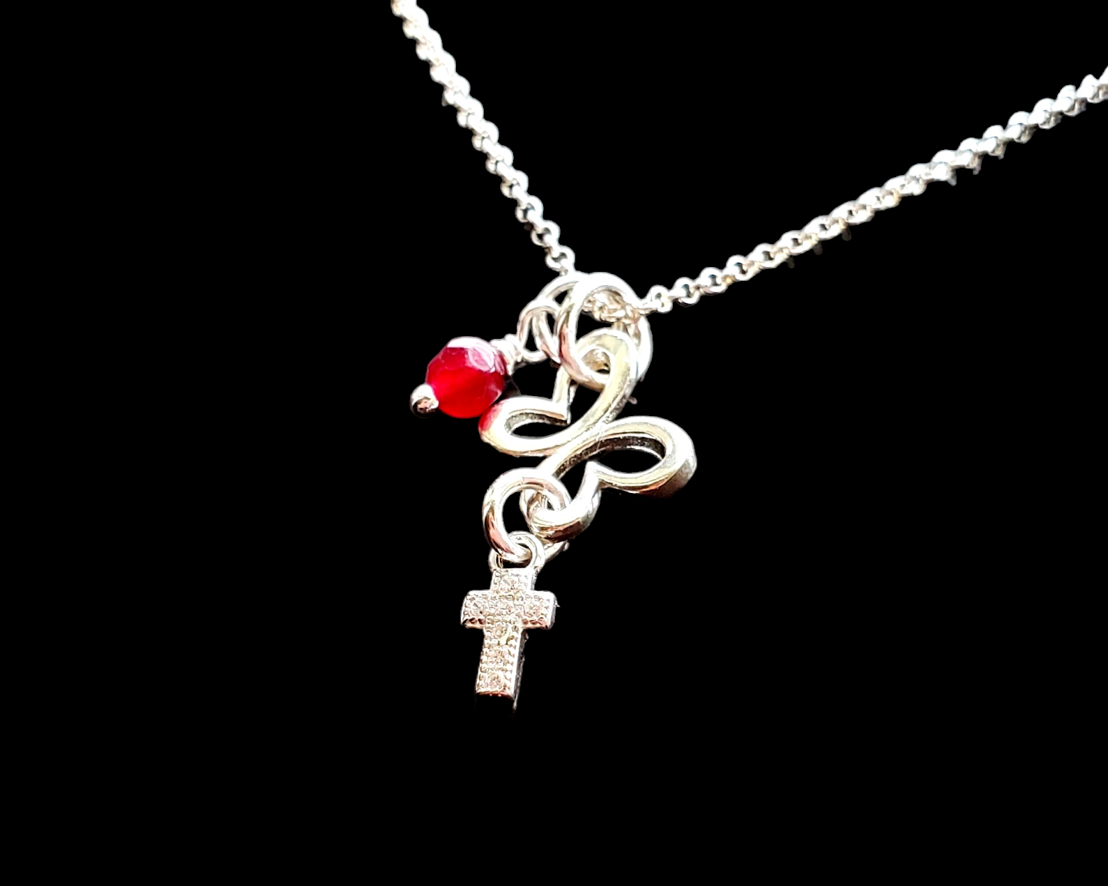 Personalized birthstone cross necklace online