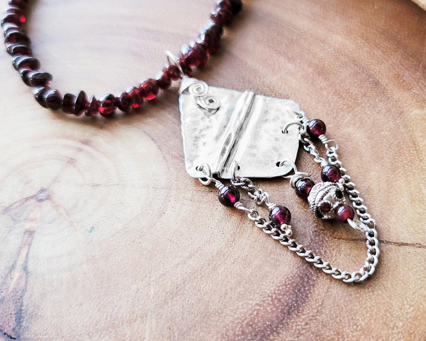 Garnet Waterfall Necklace