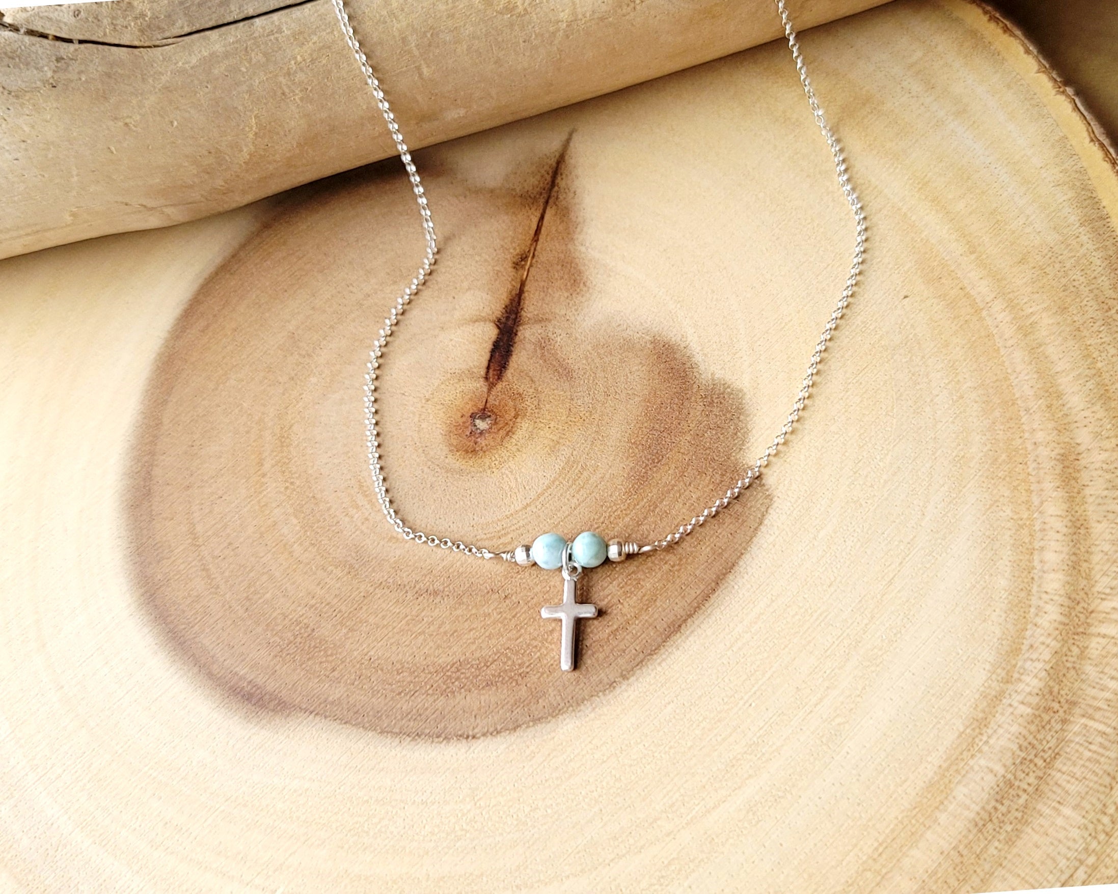 Larimar deals cross pendant