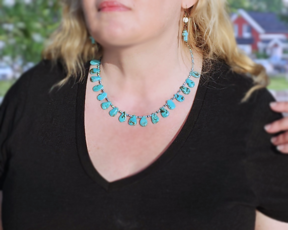 Turquoise Beaded Collar Style Necklace