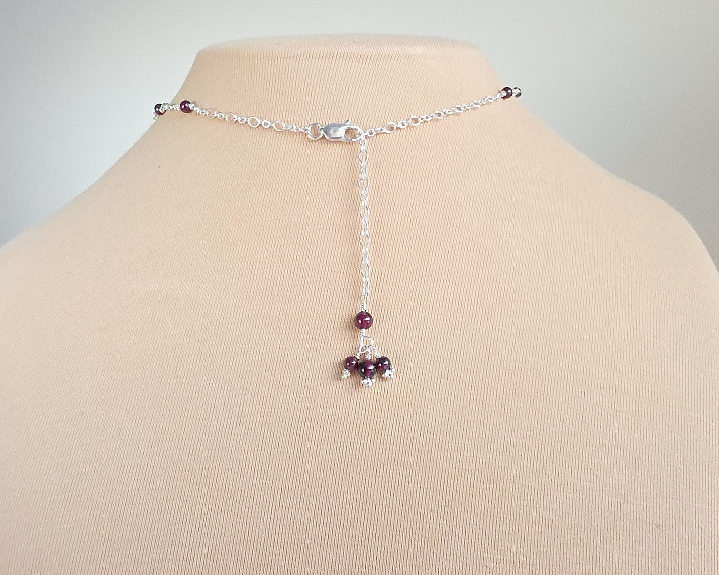Regal Garnet and Baroque Pearl Tassel Necklace