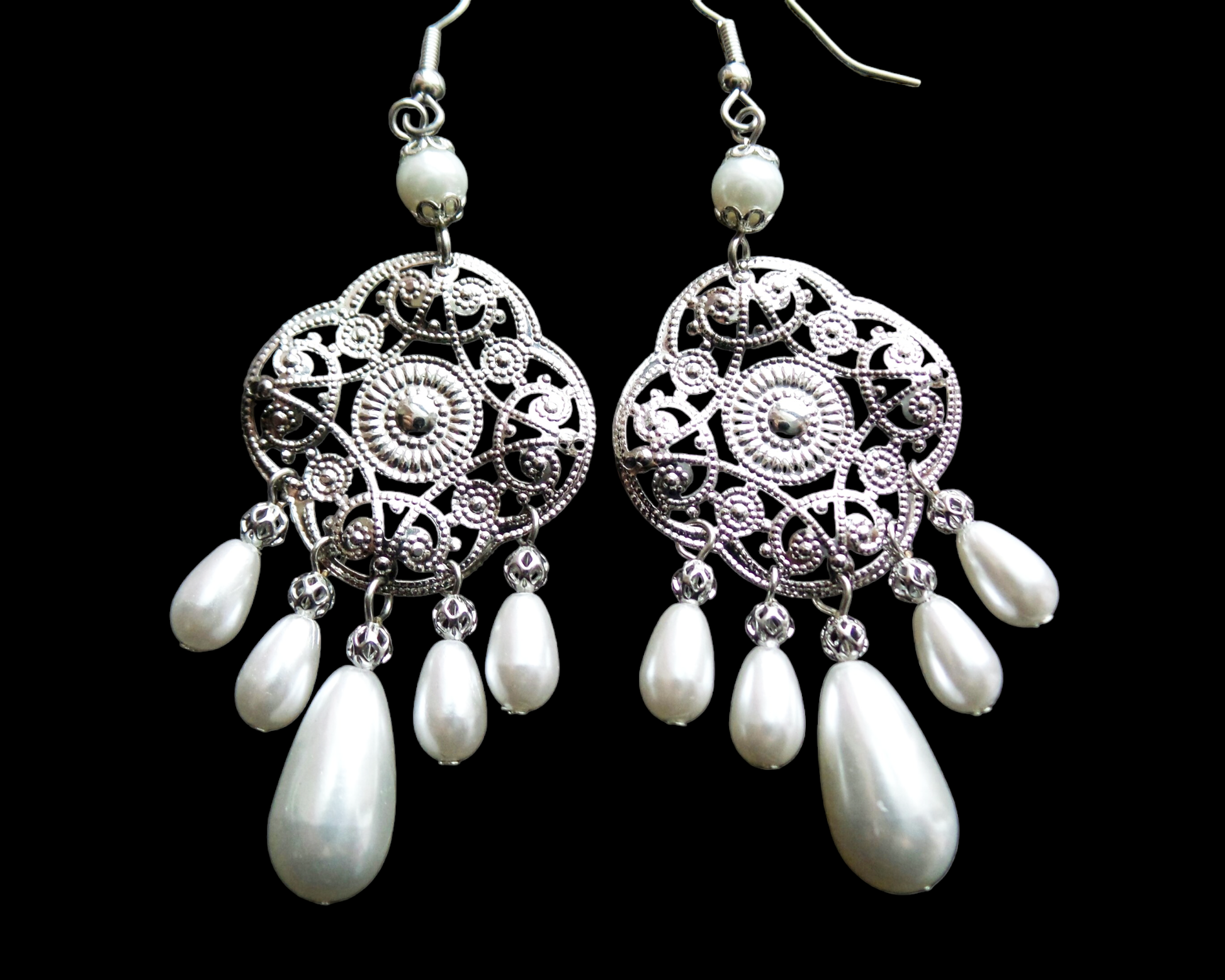 Pearl deals chandelier earrings
