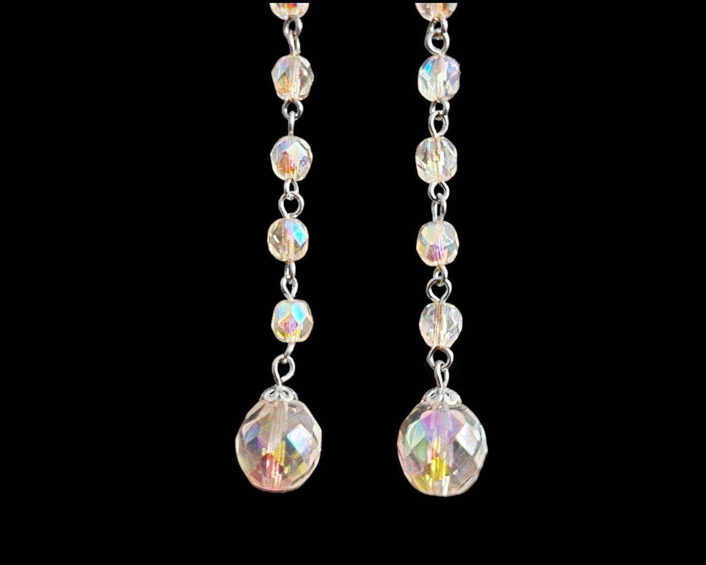 Extra Long Art Deco Style Crystal Brilliance Earrings, Long Clear Crystal AB, Long Dangle style Earrings