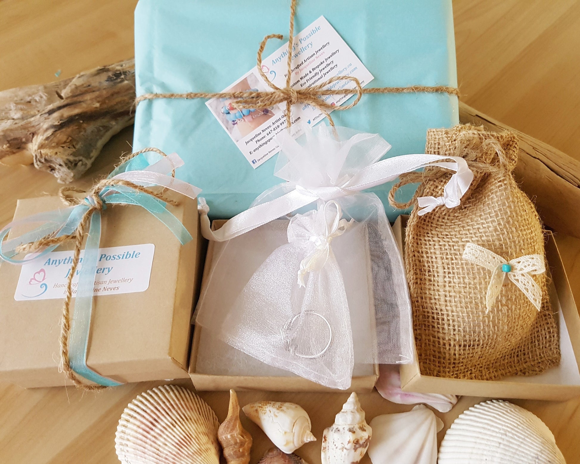 Gift Wrapped, Recycled Paper Gift Box, Reusable Gift Pouch, Ribbon & Jute Twine