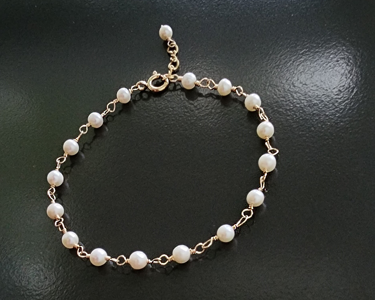 Deluxe Freshwater Cultured Pearl Anklet-Ankle Bracelet-14k Gold Filled