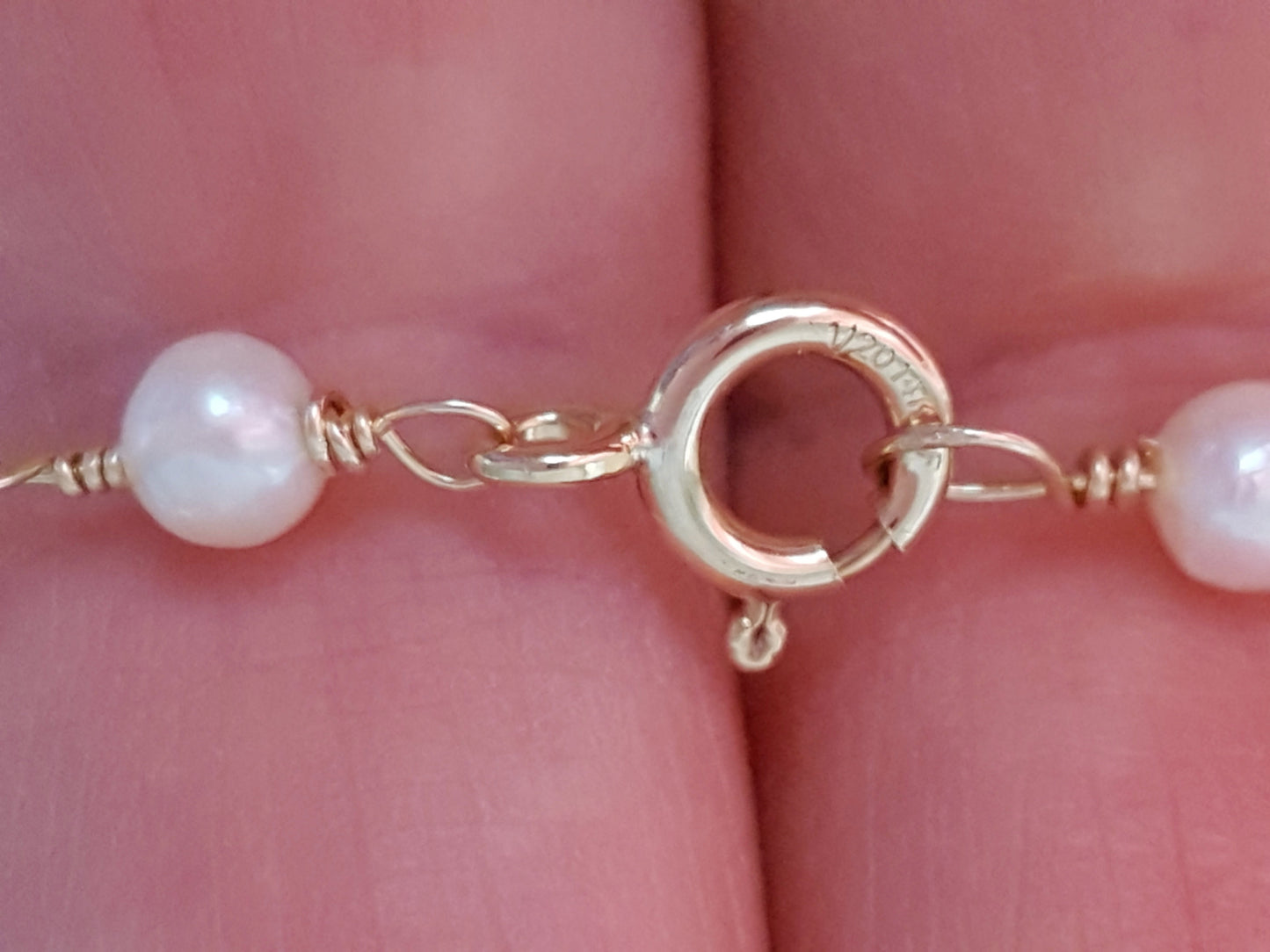 Deluxe Freshwater Cultured Pearl Anklet-Ankle Bracelet-14k Gold Filled Spring Ring Clasp