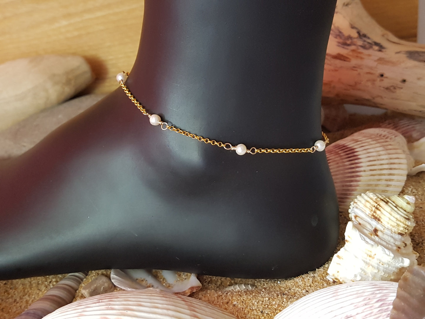 Forever Golden Pearl Anklet-Ankle Bracelet