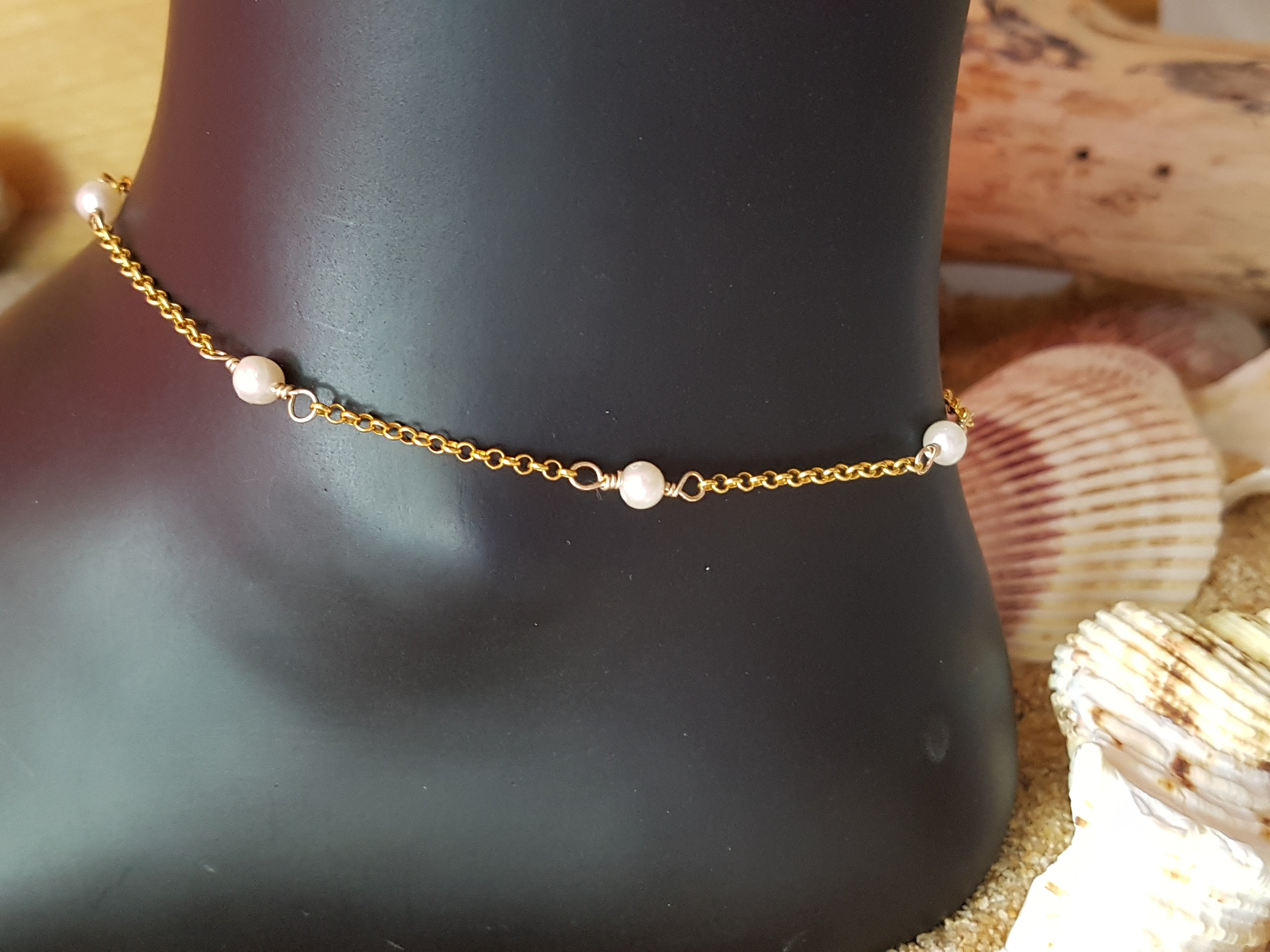 Forever Golden Pearl Anklet-Ankle Bracelet