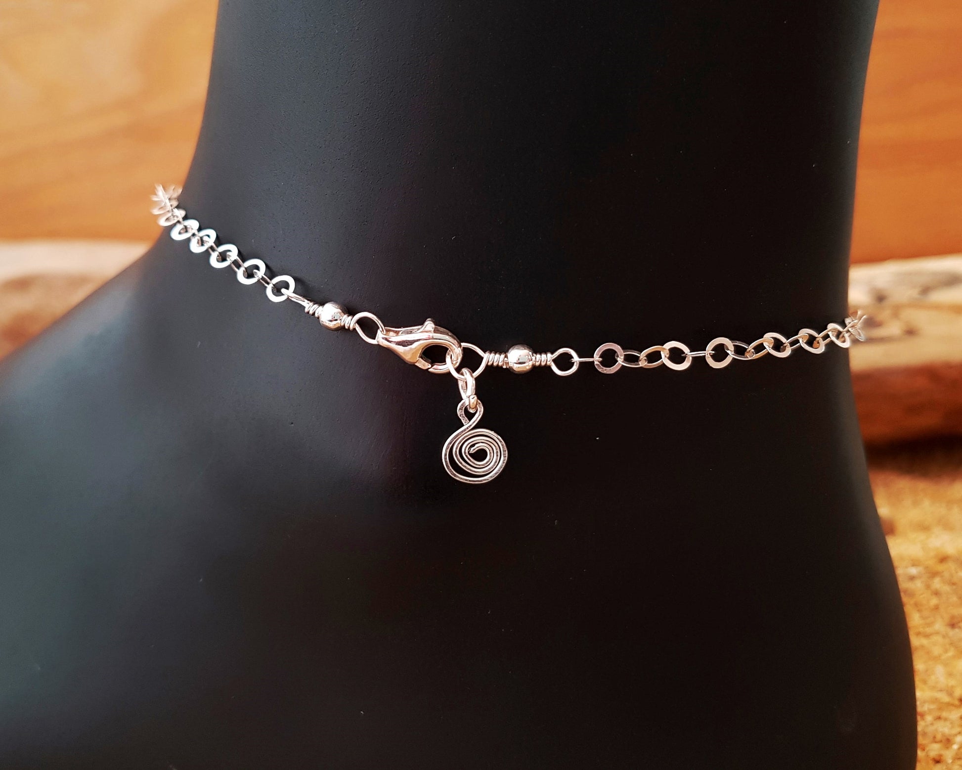 Deluxe Personalized Dragonfly, Eternity, Initial, Birthstone Ankle Bracelet-Anklet -Sterling Silver- Crystal Birthstones-Hand stamped Initial pendants on Sparkly Chain