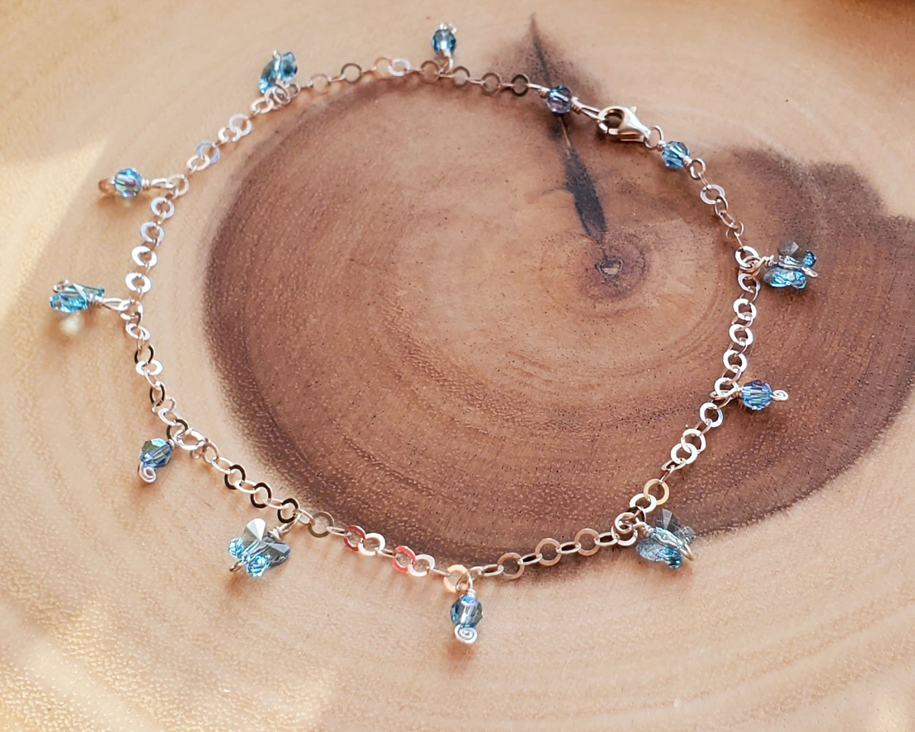 Crystal butterfly clearance anklet